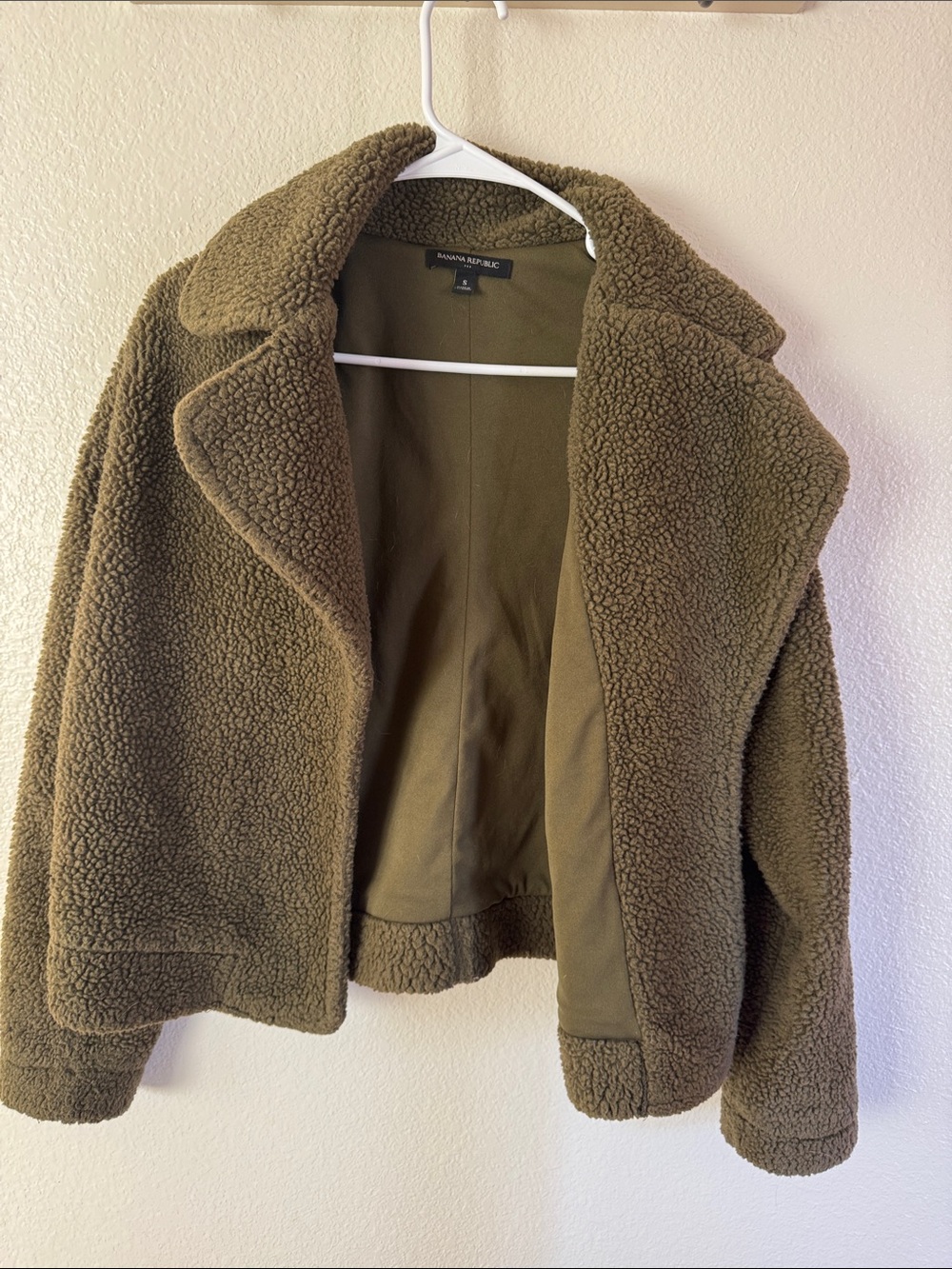 Banana Republic Olive Teddy Sherpa Jacket